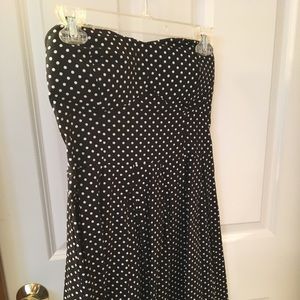 Strapless polka dress